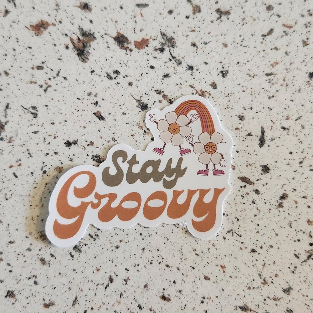 10/$10 NEW Stay Groovy Retro Hippie Boho Floral Sticker